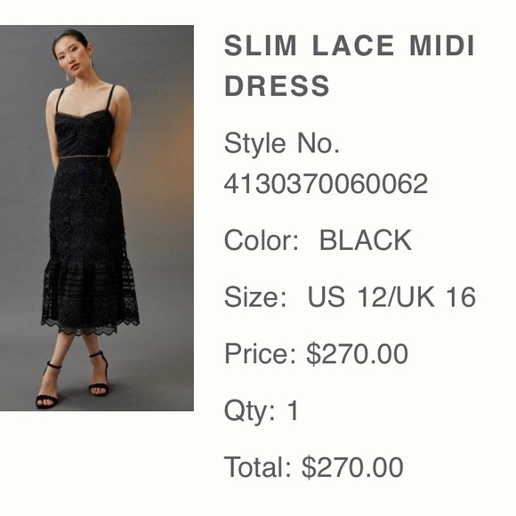 Anthropologie | Dresses | Anthropologie Slim Lace Midi Dress | Poshmark